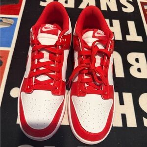Never Worn! Nike Bold Red and White Dunks